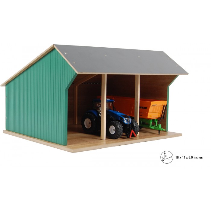 Kids Globe 1:32 scale Farm shed for 3 tractors - Medium size KG610192