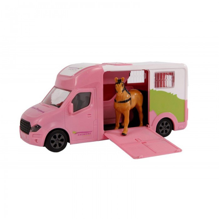 Kids Globe 1:32 Scale Pink Diecast Anemone Horse Truck Toy With One Horse and Horse Sound KG510212