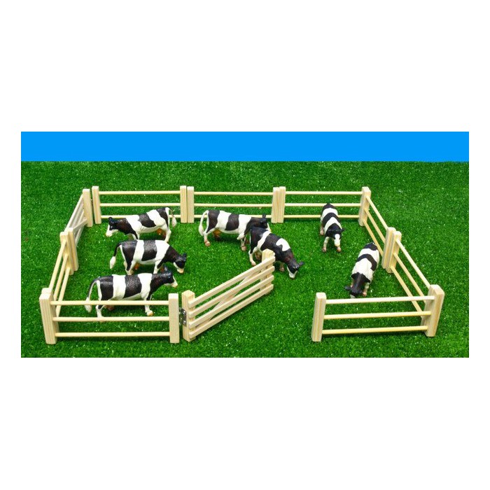 Kids Globe 1:32 Scale 6 Piece Wooden Fences Toy Set KG610667