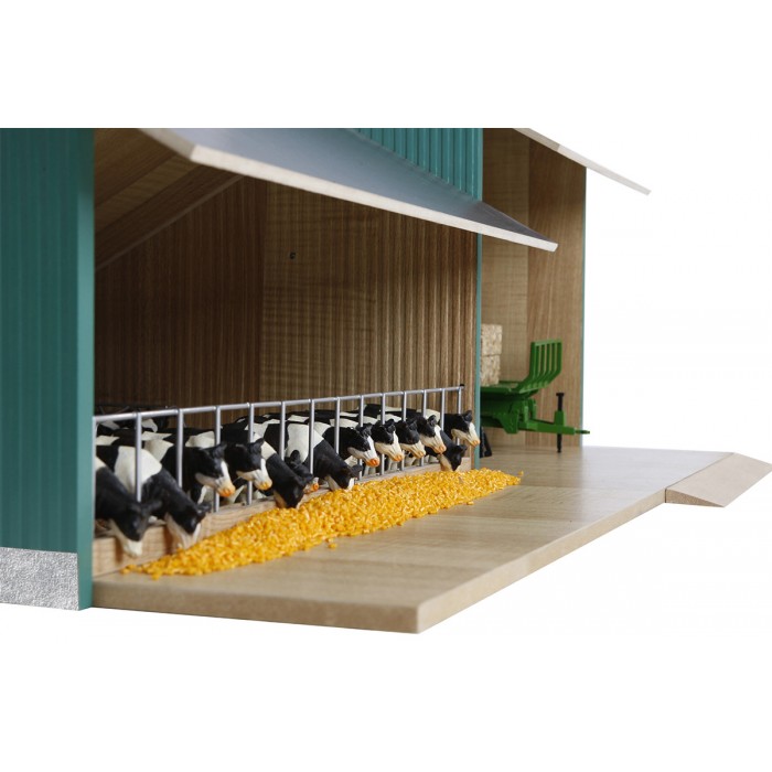Kids Globe 1:32 Scale Wooden Cow Stable Toy with Farm Shed KG610200